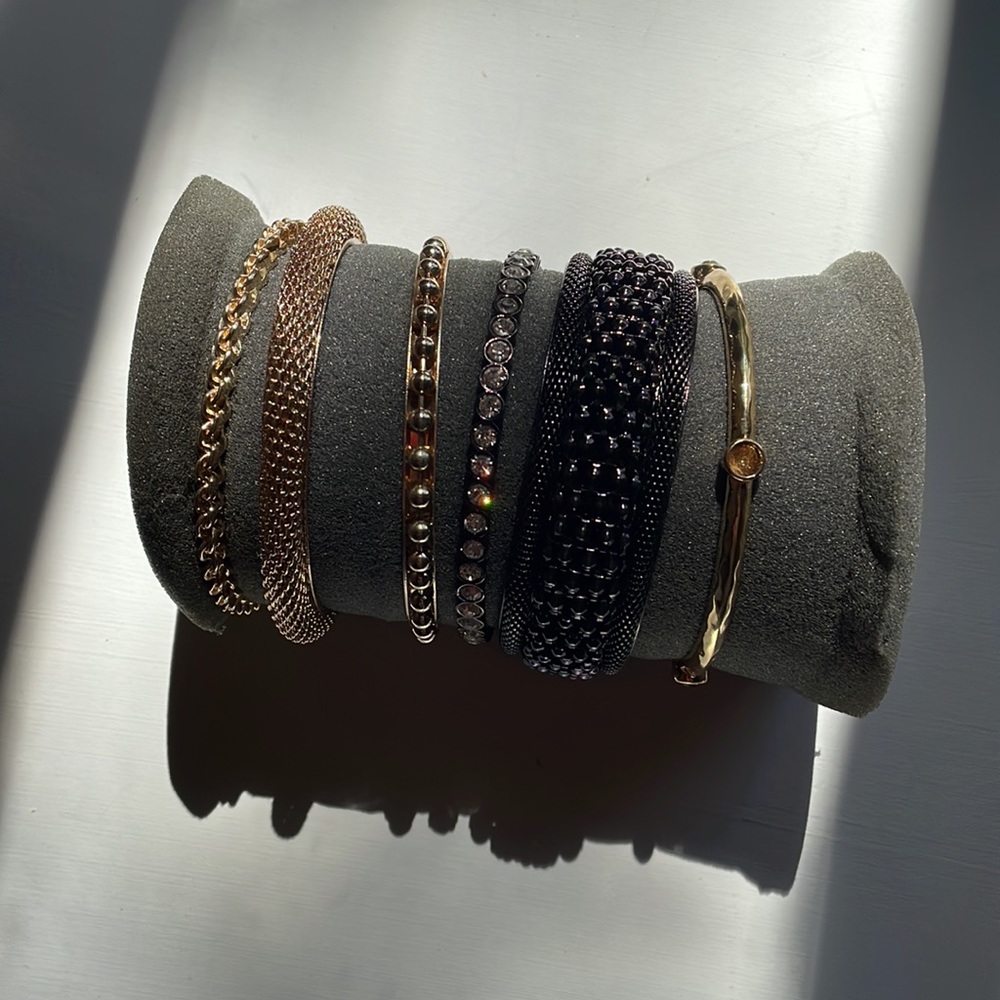 Bangles by RJ Graziano. GLAM 13 total Goldtone bangles. Size Small - Picture 6 of 13